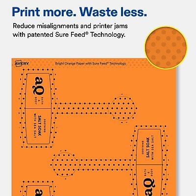 Avery Laser/Inkjet Multipurpose Labels, 5-7/8" x 4", Bright Orange, 240 Labels/Box (19479370795)