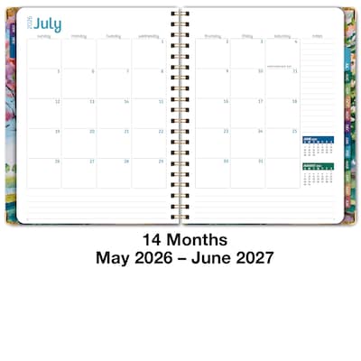2026-2027 Excello Brands 8.5" x 11" Academic Weekly & Monthly Planner, Paperboard Cover, Watercolor Tree (FSHN-AY26-8511-43)