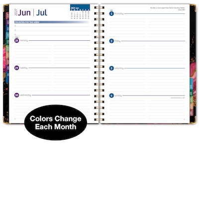 2027 Excello Brands 9" x 11" Weekly & Monthly Standard Planner, Paperboard Cover, Dark Gold Marble (FSHN-CY27-8511-55)