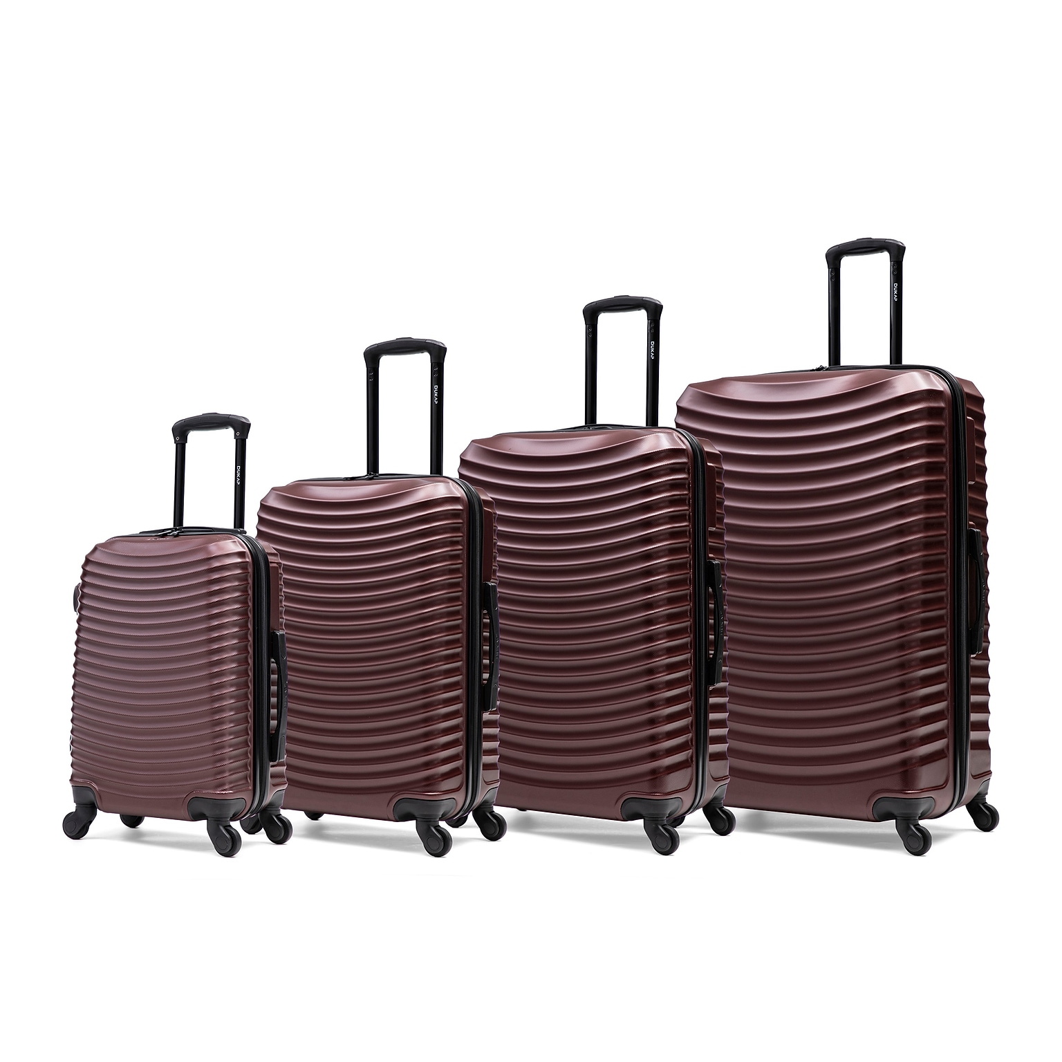 DUKAP Adly 4-Piece Hardside Spinner Luggage Set, TSA Checkpoint Friendly, Wine (DKADLSMLXL-WIN)