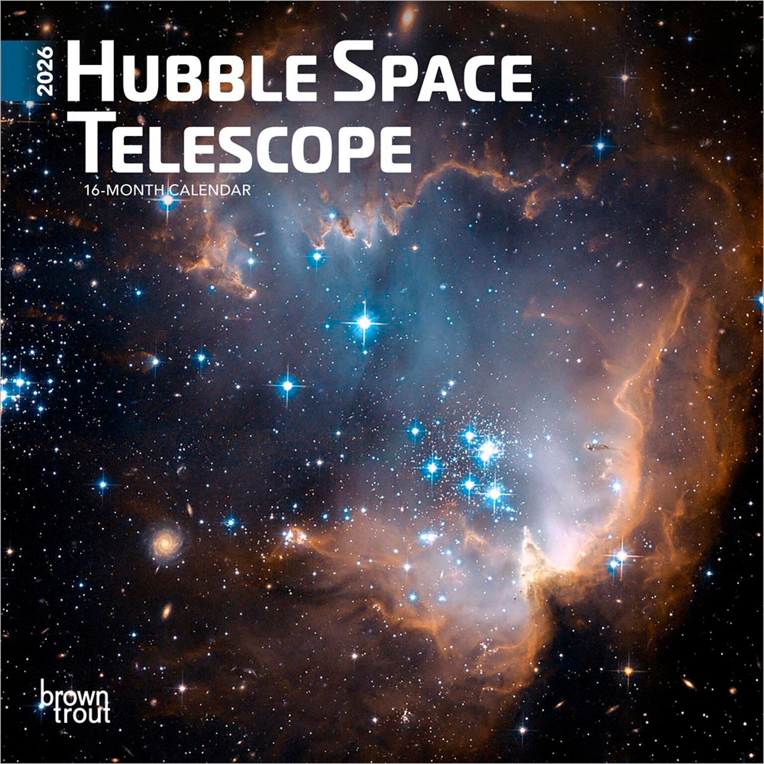 2026 BrownTrout Hubble Space Telescope 7 x 7 Monthly Wall Calendar (9798330703777)