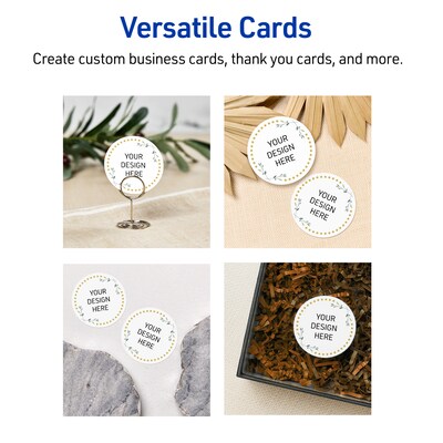 Avery Green Florals w/ Gold Dots Matte Blank Card, White, 120/Pack (S00-D2V)