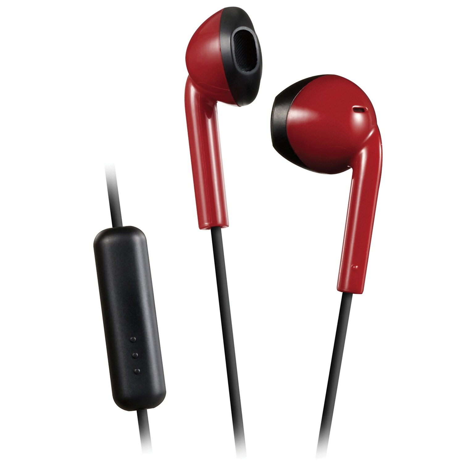 JVC Retro Earbuds with Microphone, Red (HAF19MRB)