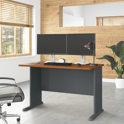 Bush Business Furniture Cubix 48"W Desk, Natural Cherry/Slate (WC57448)