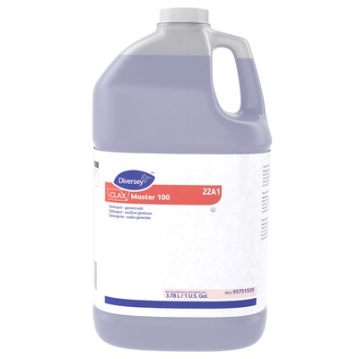 Diversey Clax Master 100 22A1, 1 Gal. Unscented Liquid Laundry Detergent, 4/Carton (95751559)