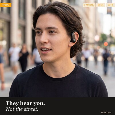 Treblab Wireless Noise Canceling Earbuds, Bluetooth, Black (X4)