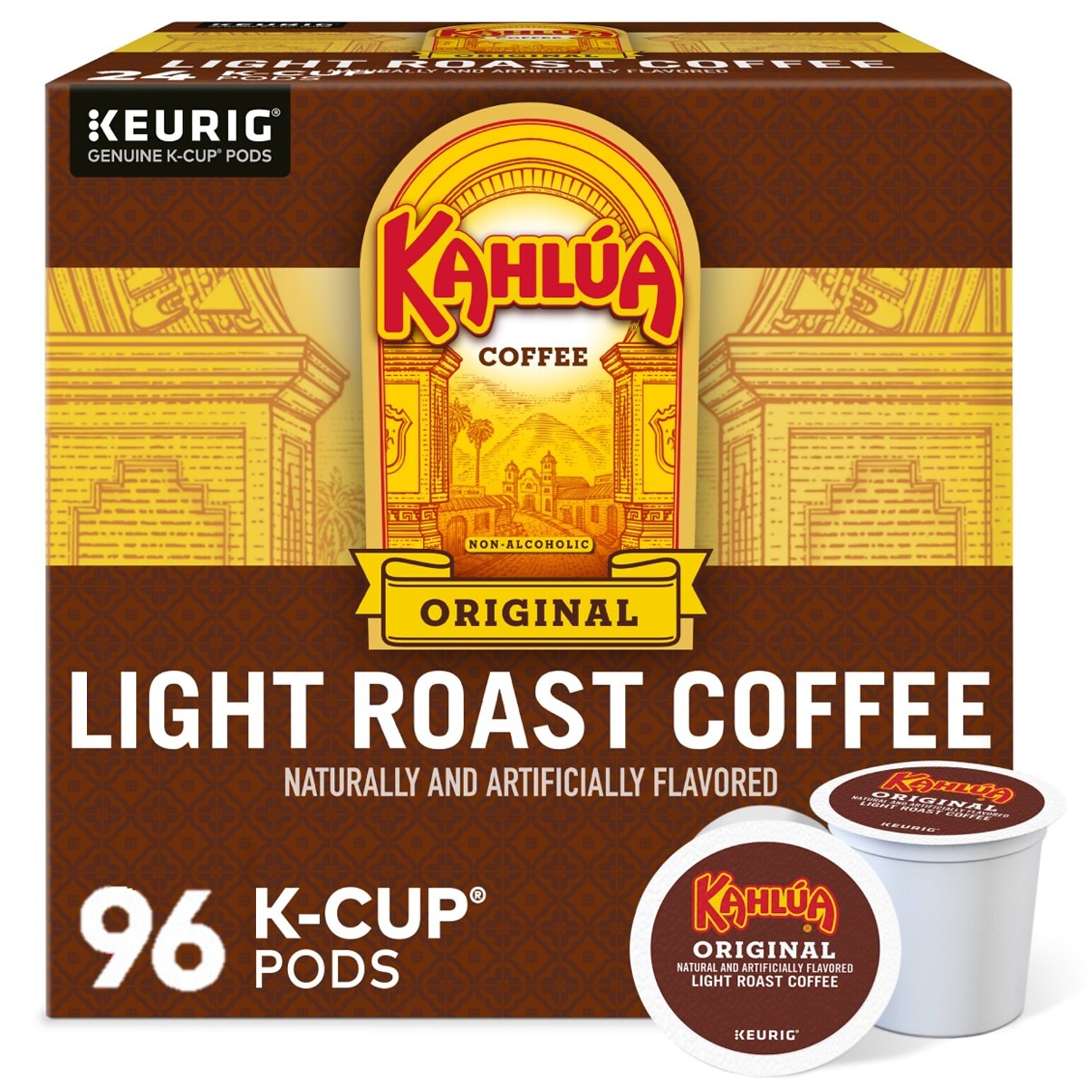 Kahlua Original Coffee, Keurig K-Cup Pod, Light Roast, 96/Carton (PB4141CT)