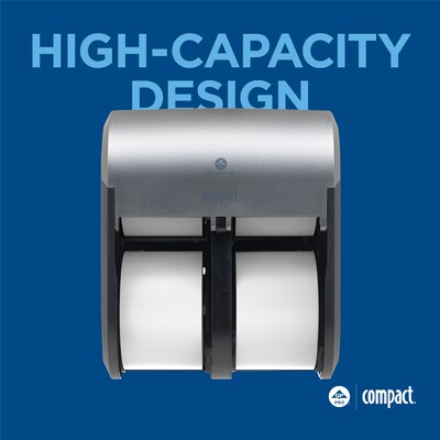 Georgia-Pacific Compact 4-Roll Quad Coreless Toilet Paper Dispenser, Silver (56746A)