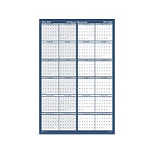 2024-2025 House of Doolittle 24 x 37 Wet-Erase Yearly Wall Calendar, Reversible, White/Blue (3964-