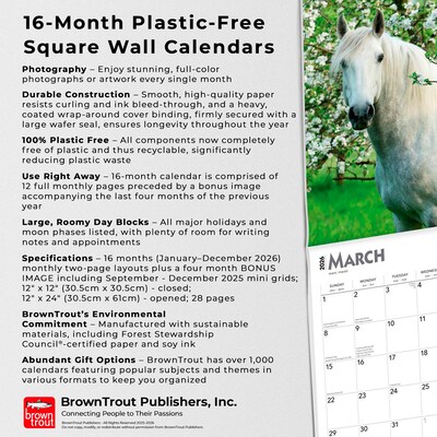 2026 BrownTrout Horse Lovers 12" x 12" Monthly Wall Calendar (9798330703739)