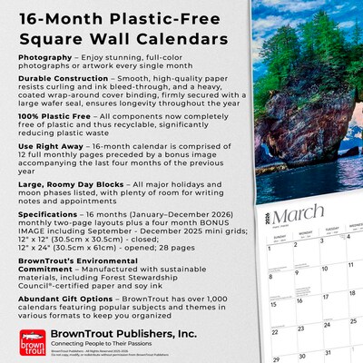 2026 BrownTrout Alaska National Parks & Monuments 12" x 12" Monthly Wall Calendar (9798330702039)