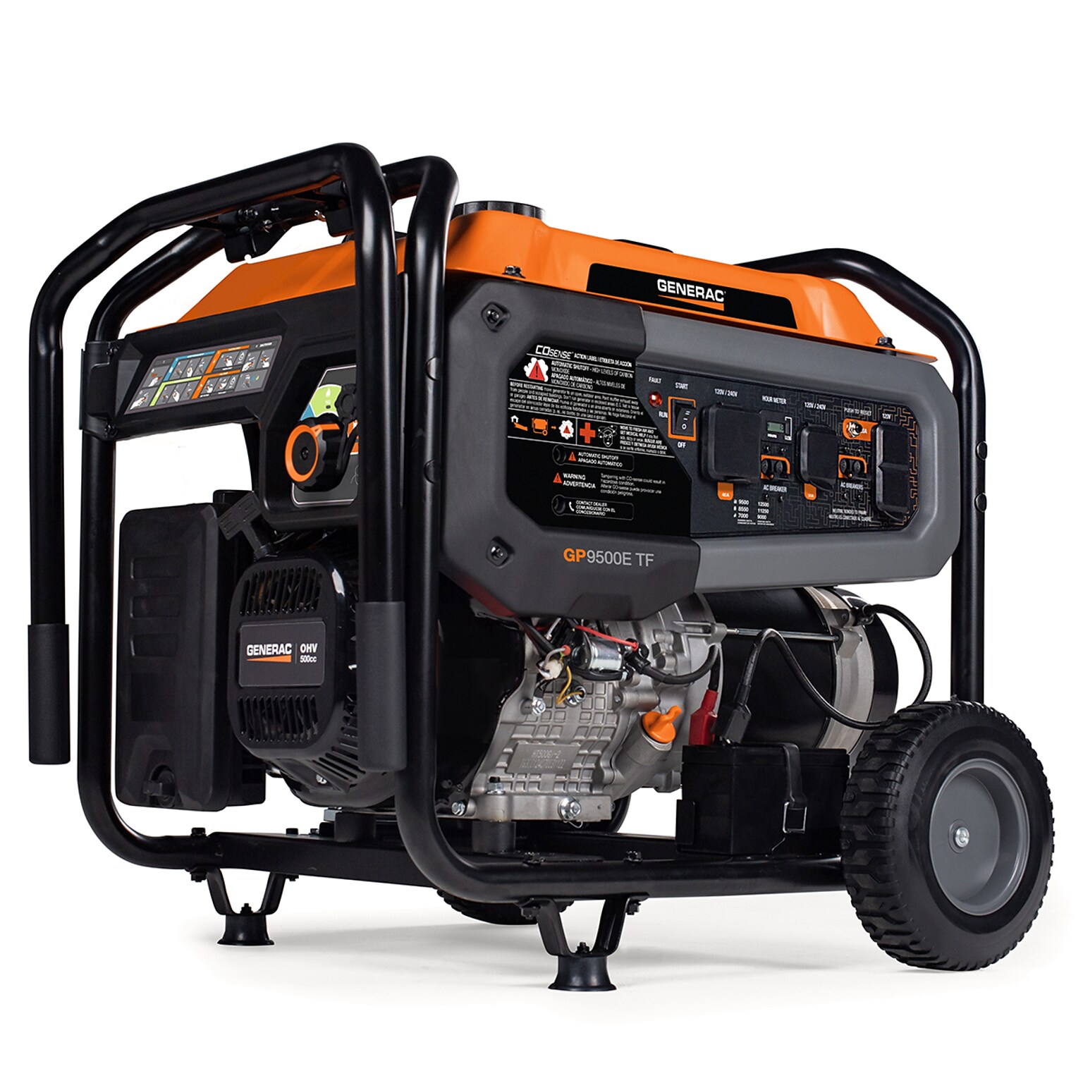 Generac Power Systems GP9500 TF 49st CSA Portable Generator, Electric Start, Dual Fuel, 9500 Watts (G0080630)