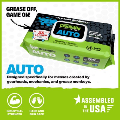 Crocodile Cloth Auto Cleaning Cloths, 15 x 10, 100/Pack (6930-100)