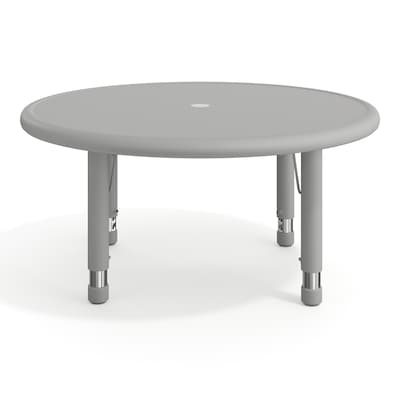 Flash Furniture Wren 33" Round Activity Table, Height Adjustable, Soft Gray (YUYCX072RDTBSGY)