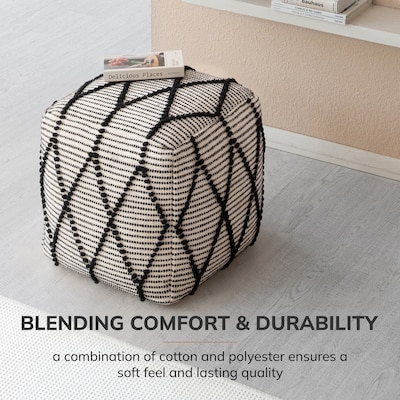 Anji Mountain Atlas Noir Fabric Rectangular Pouf Ottoman (AMBPF098-1917)