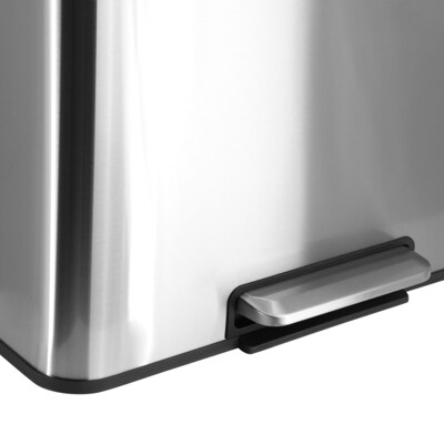Elama Stainless Steel Indoor Trash Can with Slow Close Lid, 16 Gallon, Silver (938122112M)