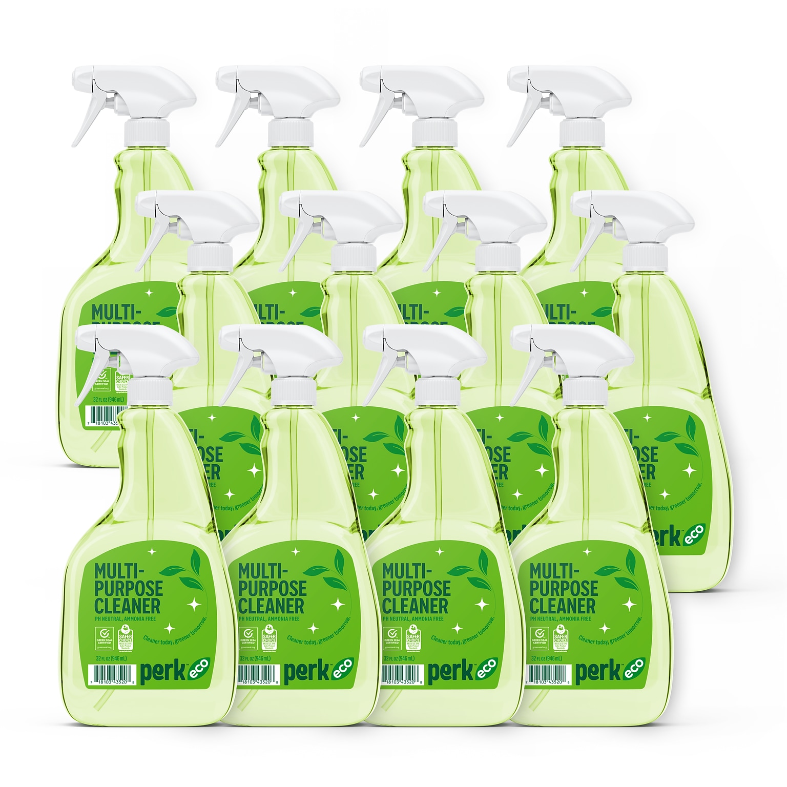Perk Eco Multi-Purpose Cleaner, Ready To Use, 32 oz., 12/Carton (PK641032-ACT)