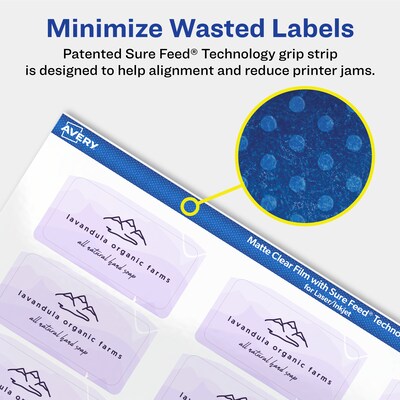 Avery Laser/Inkjet Multipurpose Rectangle Labels, 1" x 2", Clear, 240 Labels/Pack (94220)