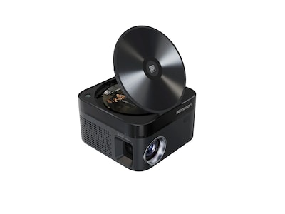 Emerson Home Theater Portable LCD Projector with Built-In DVD Player and Projector Screen, Black (EVP-2503C)