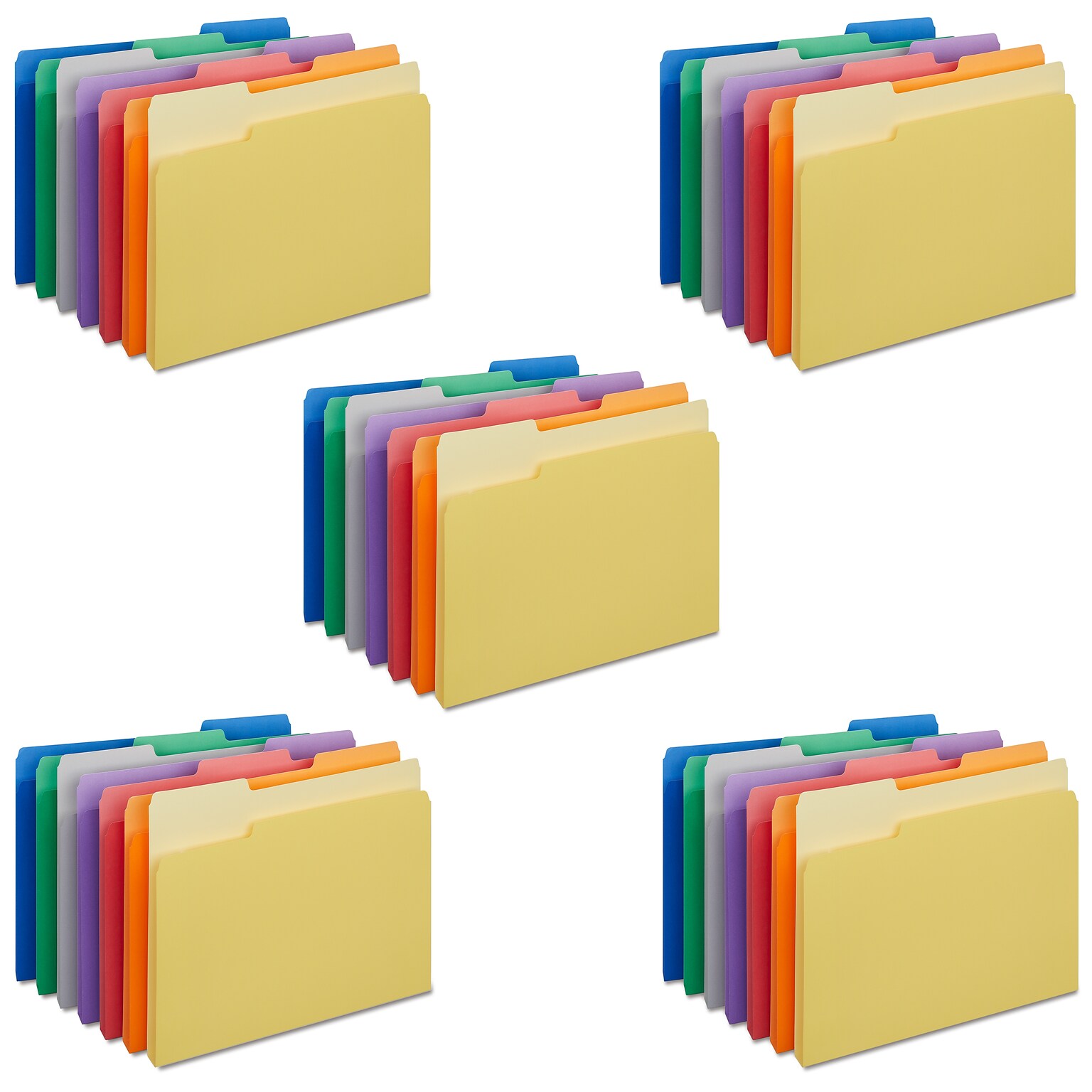 Quill Brand File Folders, Assorted, 500 Pack