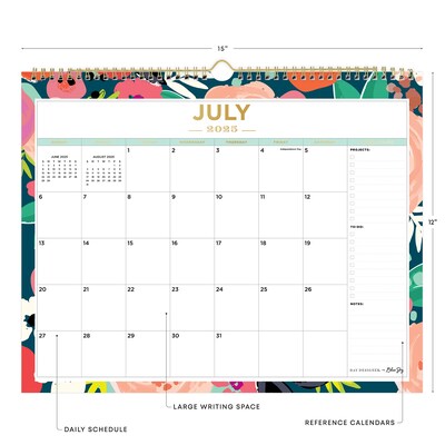 2025-2026 Day Designer for Blue Sky Secret Garden 15 x 12 Academic Monthly Wall Calendar (156065-A