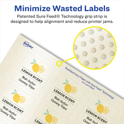 Avery Pearlized Ivory Square Multipurpose Labels, 1.5" x 1.5", Ivory, 500/Pack (94106)