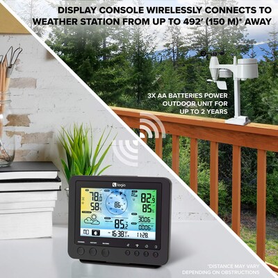 Logia 5-in-1 WiFi Weather Station w/Forecast Data, Alarm, and More, Indoor/Outdoor Weather Station (