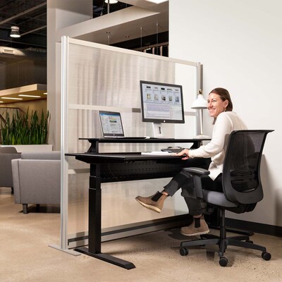 Luxor Translucence 3-Panel Room Divider, 70H x 70W, Translucent Plastic (PPWL010)