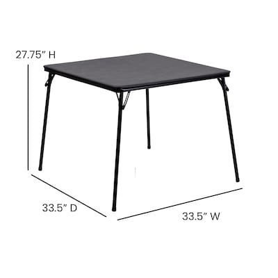 Flash Furniture Madelyn Folding Table, 33.5" x 33.5", Black (JB2)