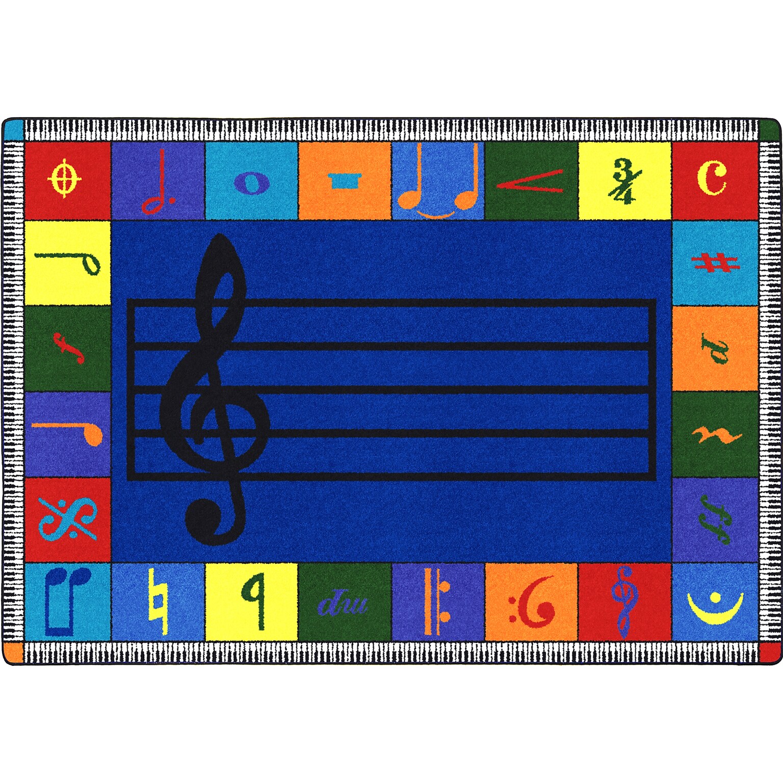 Joy Carpets Note Worthy Elementary Nylon 78 x 109 Machine Tufted Rug, Multicolored (1462D-01)