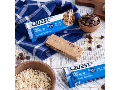 Quest Gluten Free Oatmeal Chocolate Chip Protein Bar, 2.12 oz., 12 Bars/Box (QPBOCC12)