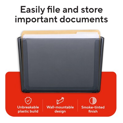 TRU RED™ Plastic Letter Wall File, Smoke (TR55343)