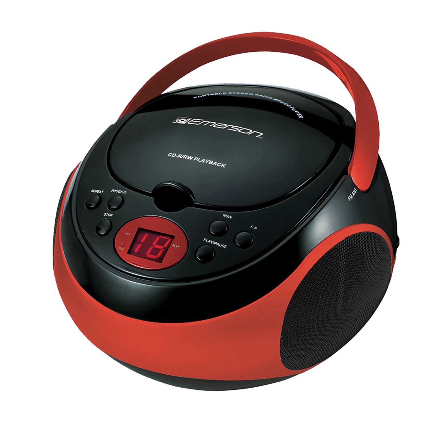 Emerson Bluetooth Boombox Radio, Red (EPB-3003 RED)