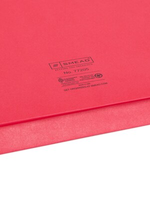 Smead 2" Expansion Wallet with String, Letter Size, Red, 10/Box (77205)