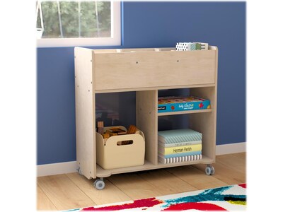 Flash Furniture Bright Beginnings Mobile 6-Section Storage Cart, 33.5"H x 31.5"W x 13"D, Brown (MK-KE24268-GG)