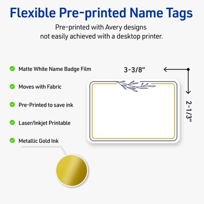 Avery Laser/Inkjet Rectangle Multipurpose Labels, 2-1/3 x 3-3/8, White, 80/Pack (S00-D2Y)