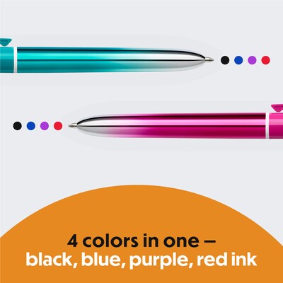 BIC 4-Color Smooth Gradient Retractable Ballpoint Pen, Assorted Ink, 12/Pack (MMSG11-AST)