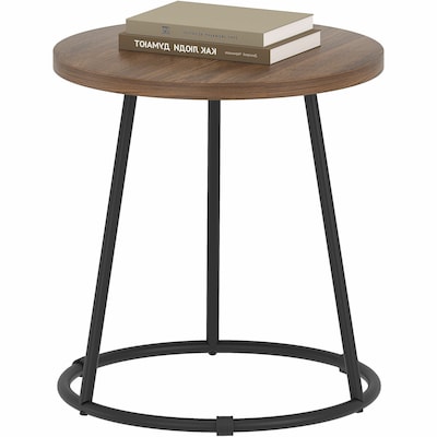 Lorell Accession 19" D Laminate Round End Table, Walnut (LLR16261)