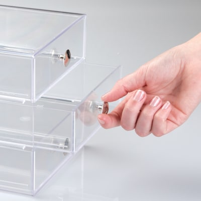 iDesign 3-Drawer Stackable Desktop Storage, Plastic, Clear (35300)