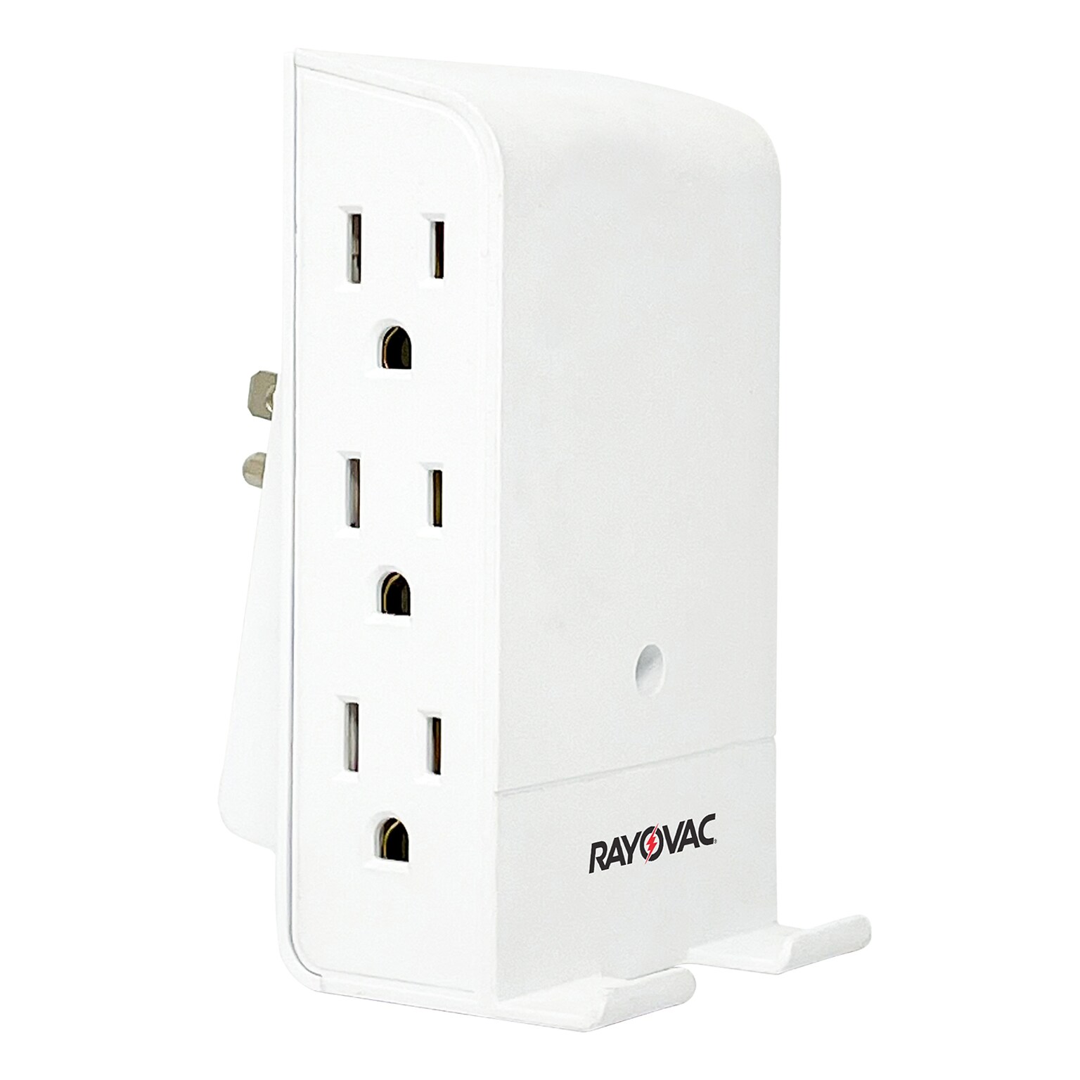 RAYOVAC 6-Outlet Surge Protector Wall Tap with Wireless Charging Phone Holder, 540 Joules, White (SS-Q615)