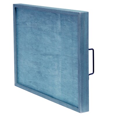 Elegant Designs "Summertime" Decorative Wood Serving Tray w/ Handles, 15.50" x 12", Blue Wash (HG2000-BST)