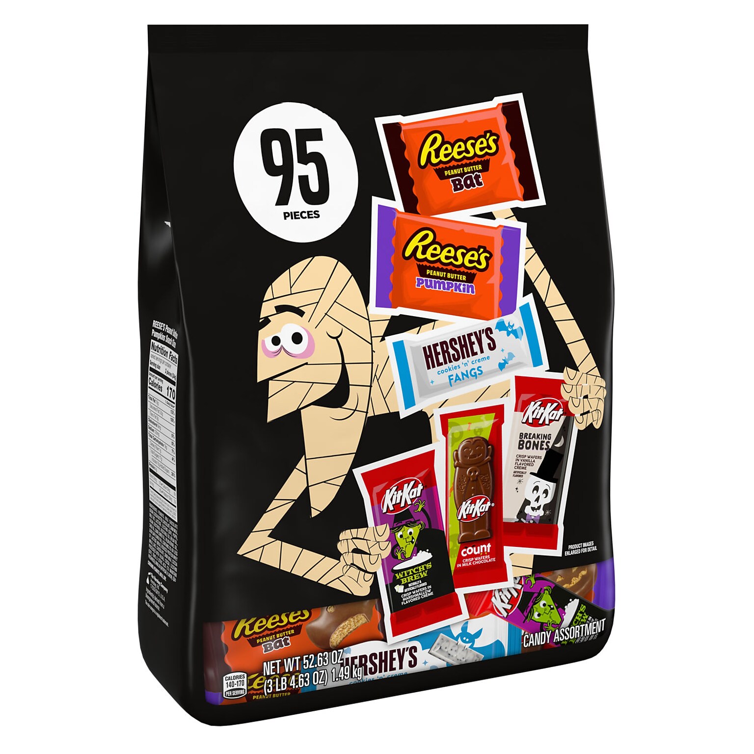 Hersheys, Kit Kat and Reeses Assorted Chocolate Candy Variety Bag, 52.63 oz., 95 Pieces (34000-94707)
