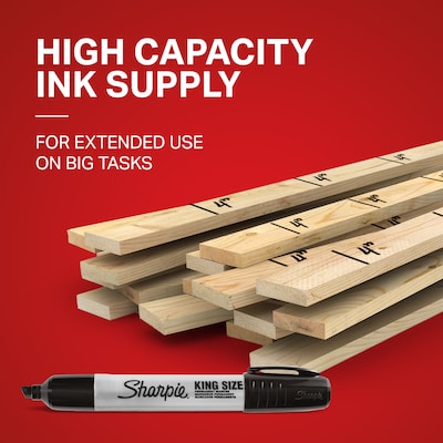 Sharpie King Size Permanent Marker, Chisel Tip, Red, Dozen (15002)