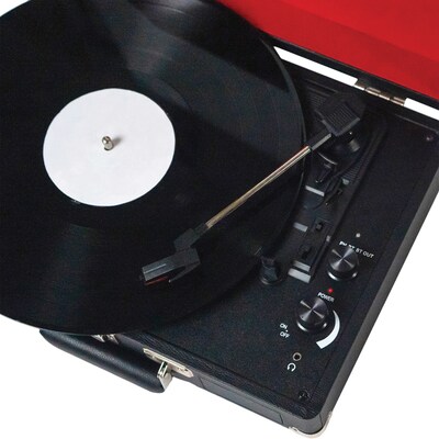 Victor Metro Dual-Bluetooth Belt-Drive Suitcase Turntable, Black (VSRP-800-BK)