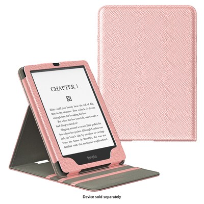 SaharaCase Indy Series Folio Case & ZeroDamage Protector for Kindle Paperwhite (2024) and Colorsoft, Pink (TB00436-ZD-T69)