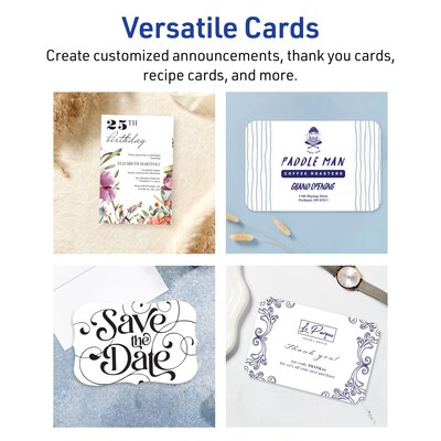 Avery Matte General Use Blank Cards, White, 25/Pack (95353)