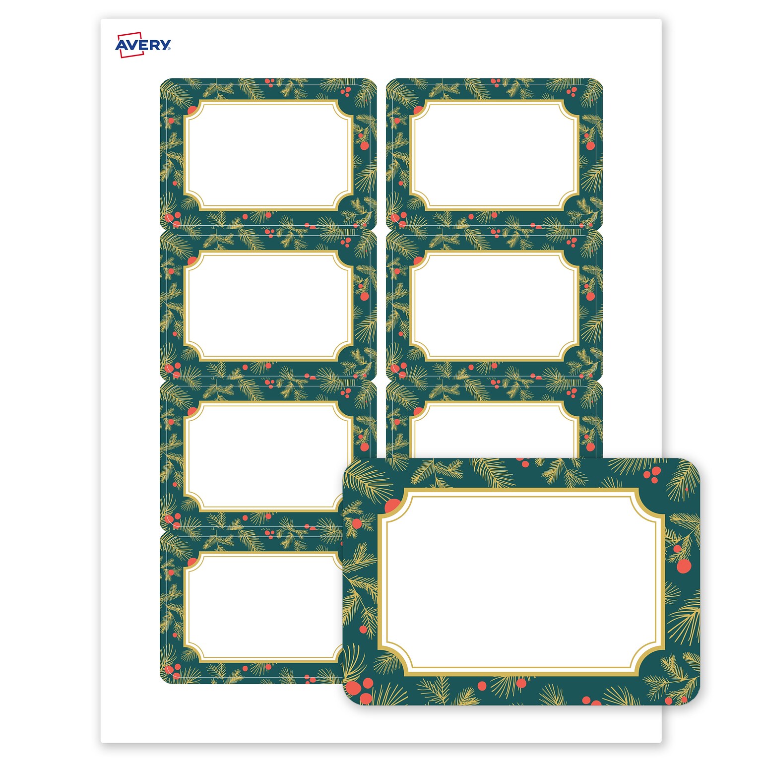 Avery Rectangle Multipurpose Labels, 2-1/3 x 3-3/8, White, 80/Pack (19479370500)
