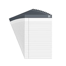 TRU RED™ Notepads, 5 x 8, Narrow Ruled, White, 50 Sheets/Pad, 12 Pads/Pack (TR57360)