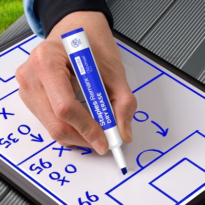 Staples Remarx Dry Erase Marker, Chisel Tip, Blue, 12/Pack (ST62936)