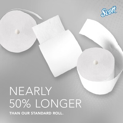 Scott Essential Recycled Coreless Toilet Paper, 2-ply, White, 1000 Sheets/Roll, 36 Rolls/Case (04007)